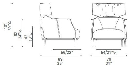 Poltrona Frau Кожаное кресло с подголовником La collezione - divani e poltrone sun-id-1453467 - Вид №3