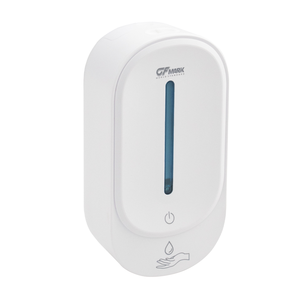 GFmark - Дозатор СЕНСОРНЫЙ, для жидкого МЫЛА, пластик АБС, БЕЛЫЙ, большой, с полоской, 350 мл, питание 4АА, код: 676 