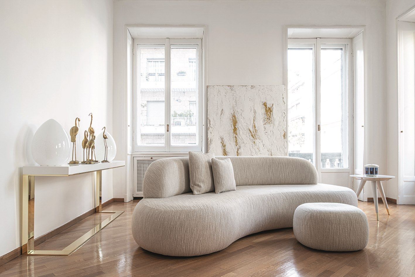 4-местный изогнутый диван из ткани букле DOM EDIZIONI DOEM ARCH-00143165 - Вид №1