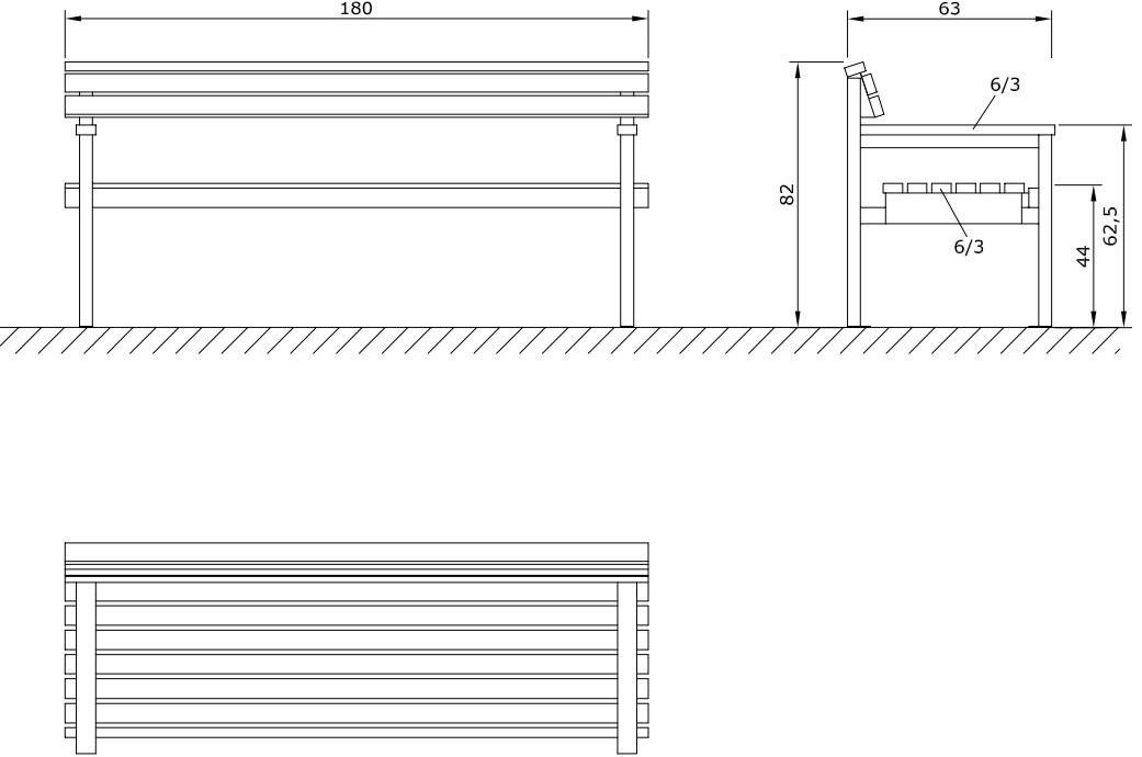 Euroform W Скамья из дерева с подлокотниками со спинкой Quattro 83, 85 - Вид №8