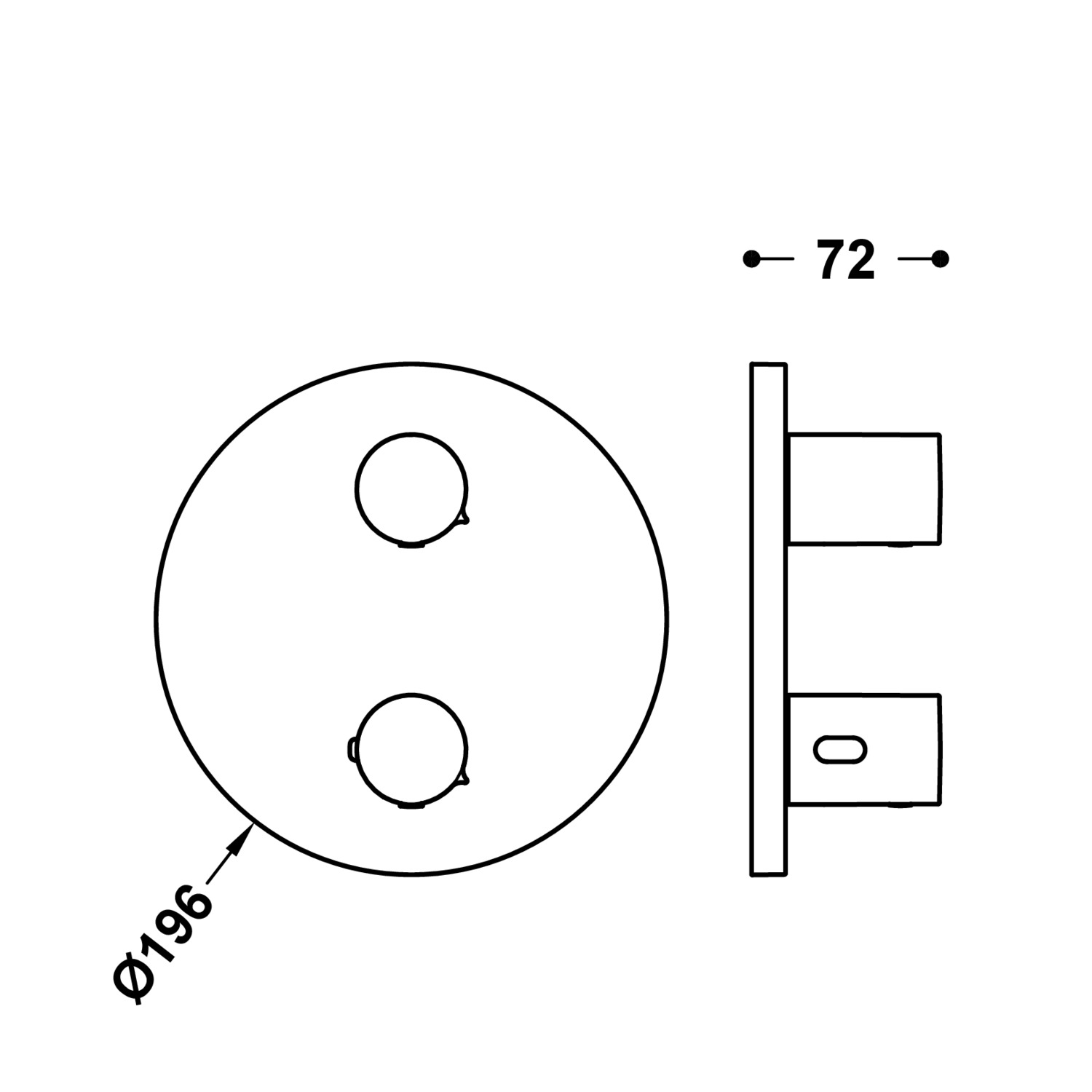Видимая часть ТЕРМОБЛОКА для скрытого 2-ходового термоблока-26225001AC TRES Therm-box - Вид №1