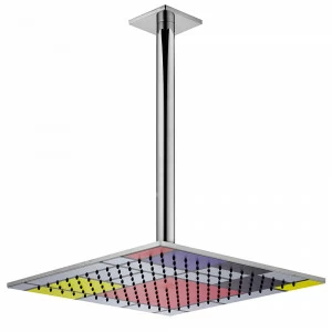 Graffio Квадратная лейка душа 300 × 300 мм с круглым потолочным кронштейном 300 мм, квадратная розетка. MR853