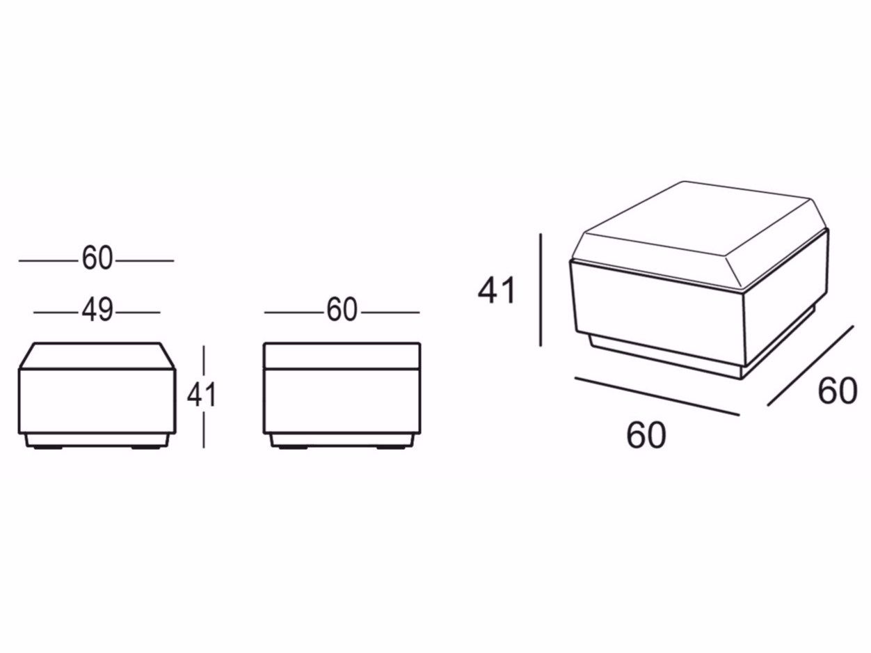 Квадратный полиэтиленовый садовый пуфик PLUST Big Cut ARCH-00023660 - Вид №2