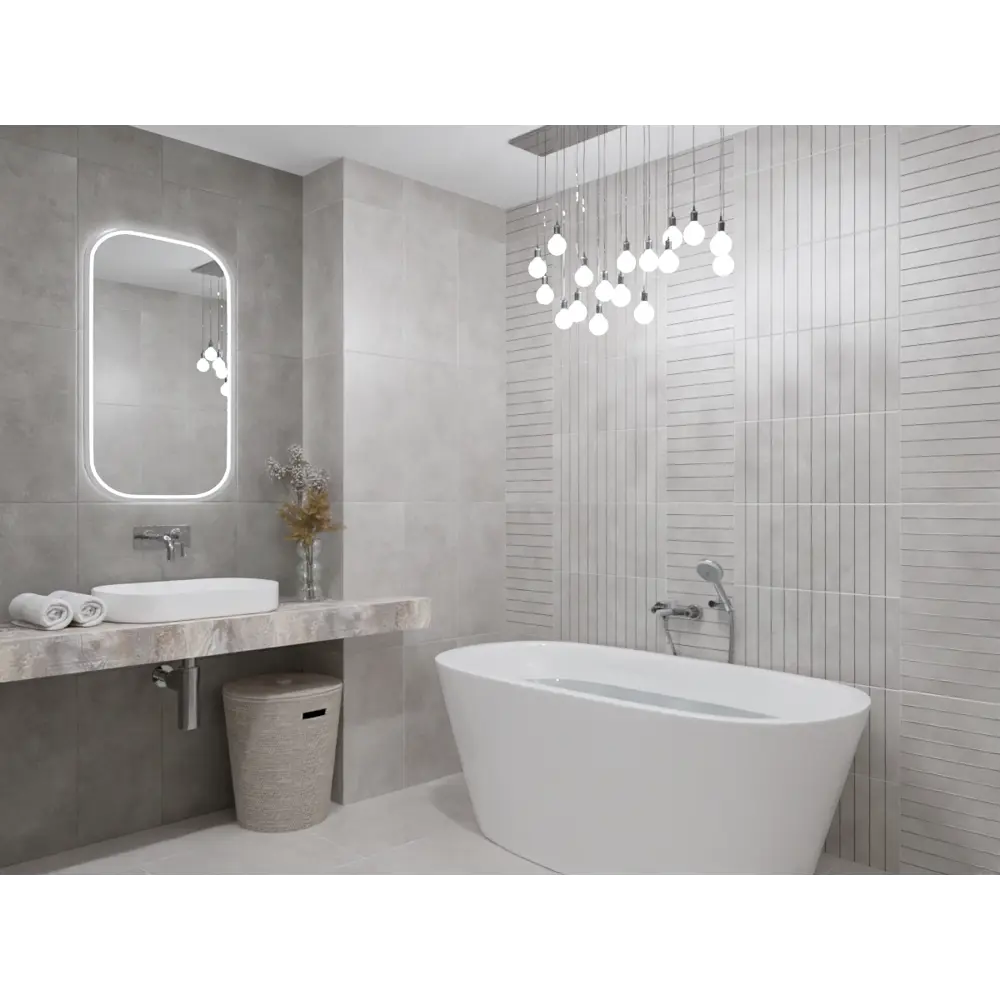89365797 Плитка настенная Azori Cemento 31.5x63 см 1.59 м² матовая цвет серый STLM-1324272 - Вид №5