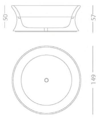PIMAR Отдельностоящая ванна из камня Лечче  Ab31  - Вид №2