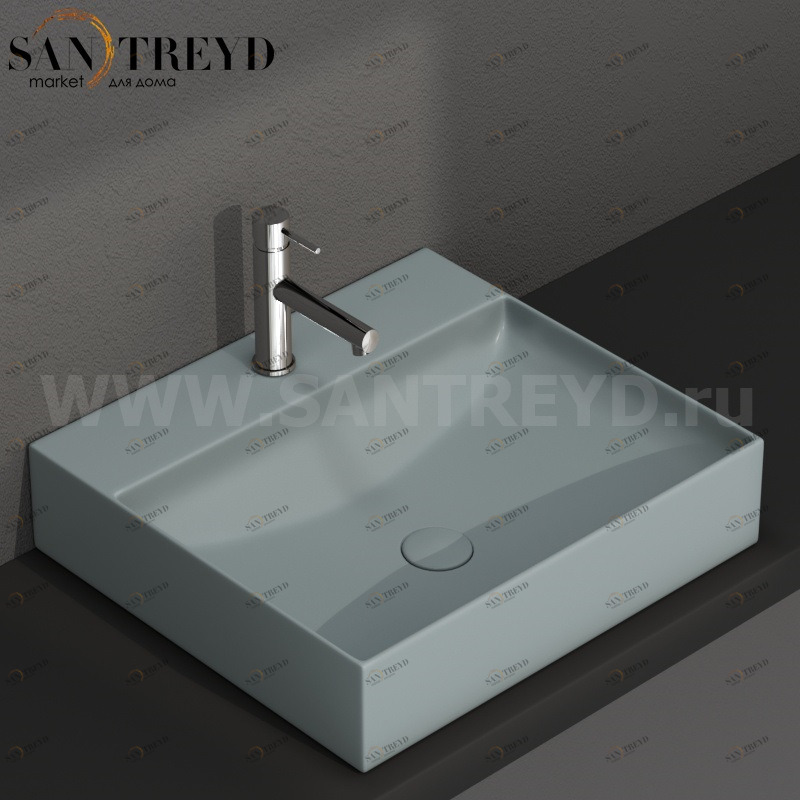 B6R51BL Подвесная раковина настенная прямоугольная Ceramica Globo T-EDGE