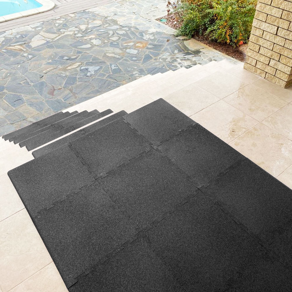 Плитка с соединением "Ласточкин хвост" серая. Резиновое покрытие ЭКОПРОФИТ ПЛхСе001 - Вид №2