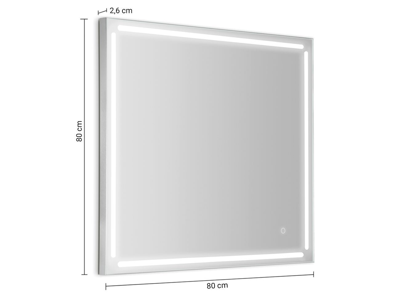 Квадратное зеркало для ванной комнаты со встроенным освещением GEDY PAUL ARCH-00008002 - Вид №1