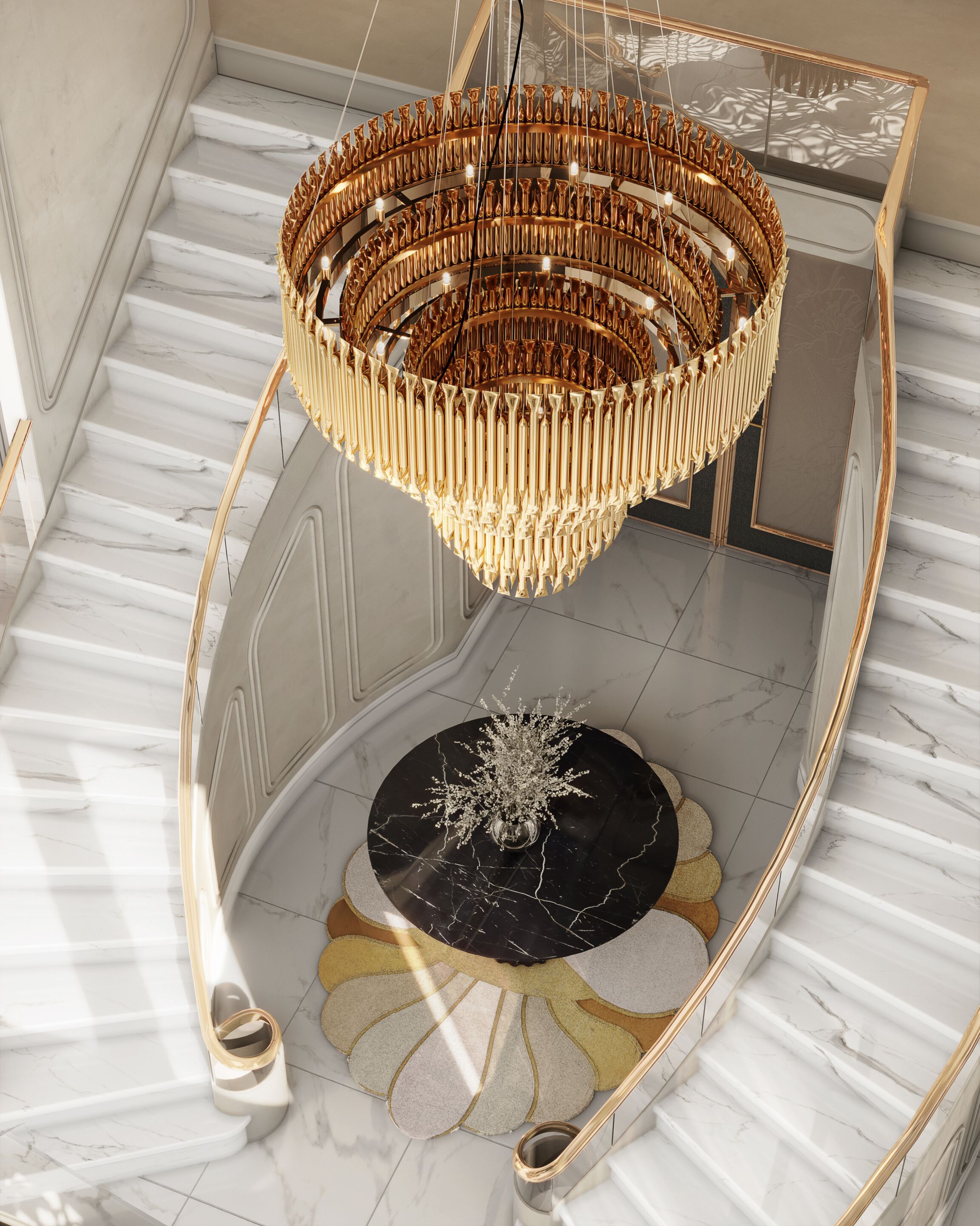 Черный мраморный стол для гостиной Marquina Essential Home SIDNEY ARCH-00047470 - Вид №3