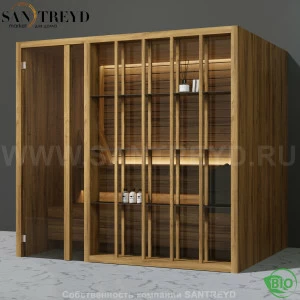 Effegibi YOKU.S105 BI.70100006 Био-сауна с левой дверью. Мощность: 12 кВт макс. Размеры: длина 230 см, ширина 200 см. Отделка: термообработанное дерево