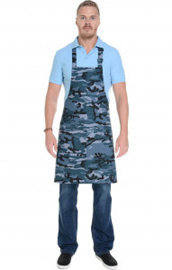 60128 Фартук с нагрудником camouflage grey (камуфляжный серый) HORECA  Одежда для официантов  размер