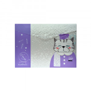 14-044 А4 Папка - конверт на кнопке "Коты в японском стиле" Bruno Visconti