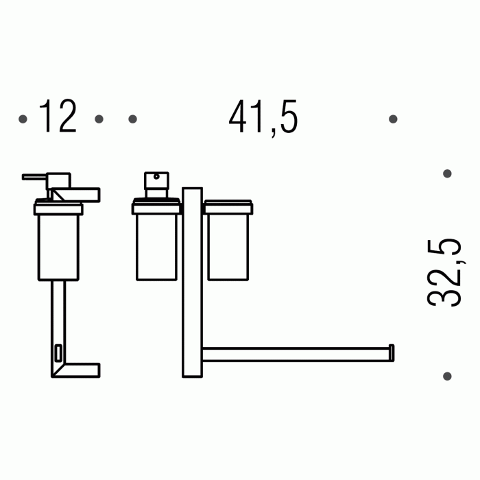 B9121 DX Настенная штанга (полотенцедержатель, дозатор, стакан) COLOMBO UNITS Colombo Design - Вид №1