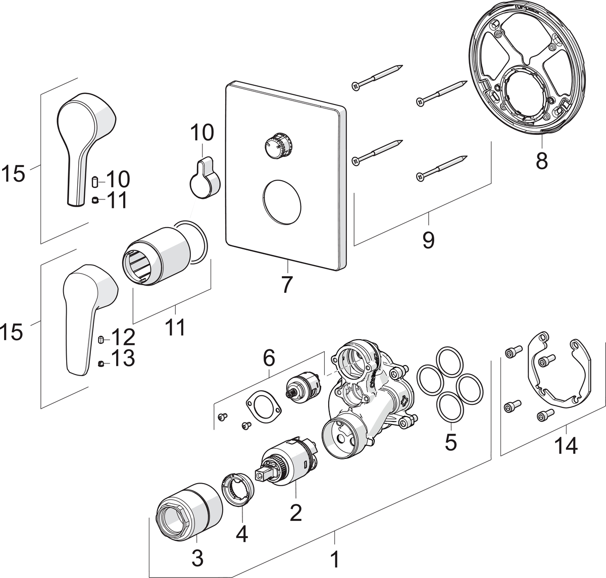 Oras 3988 Панель смесителя для ванны и душа 3988 Saga Хром  - Вид №4