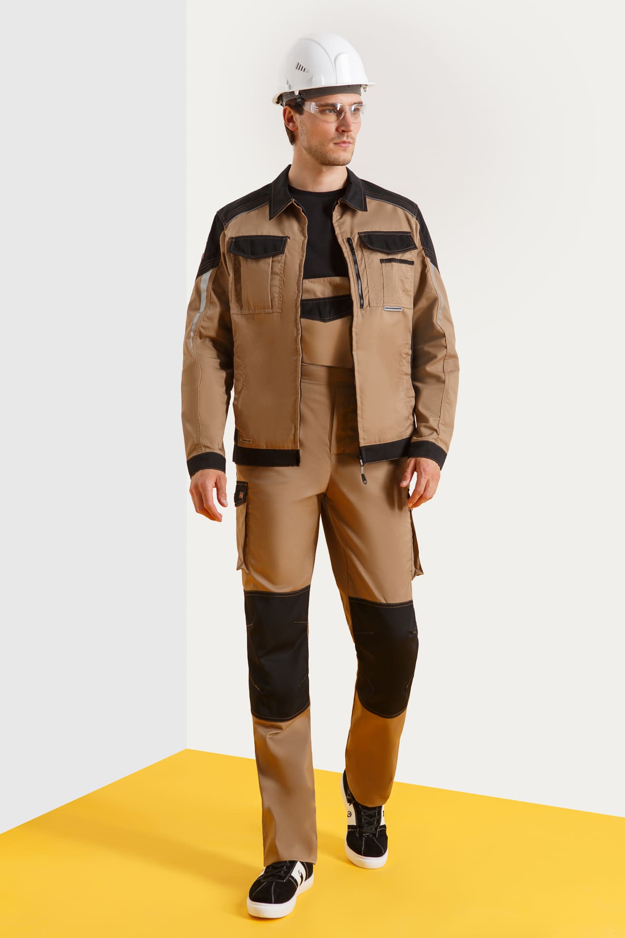 64632 Костюм  NEW 2 бежевый с черным STATUS  Летняя спецодежда  размер 52-54/182-188  - Вид №6