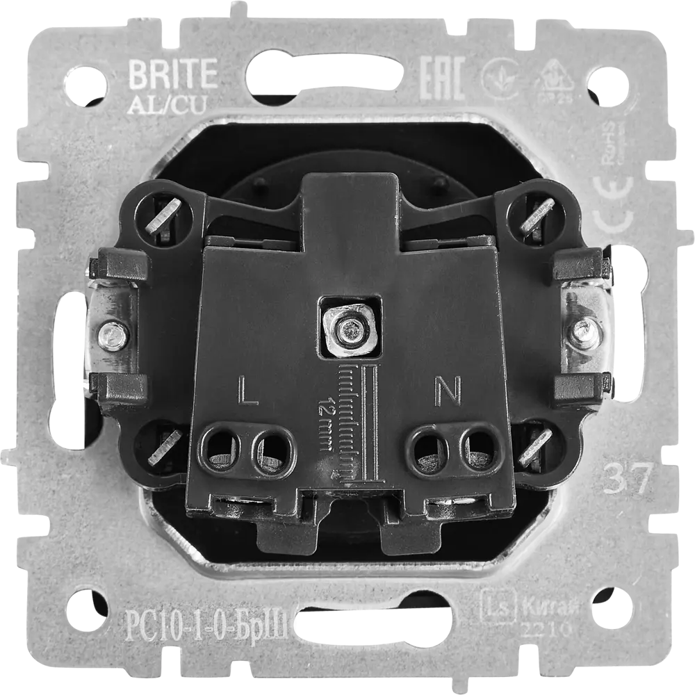 Розетка IEK Brite стальная для скрытого монтажа без заземления 87761614 STLM-1107118 - Вид №3