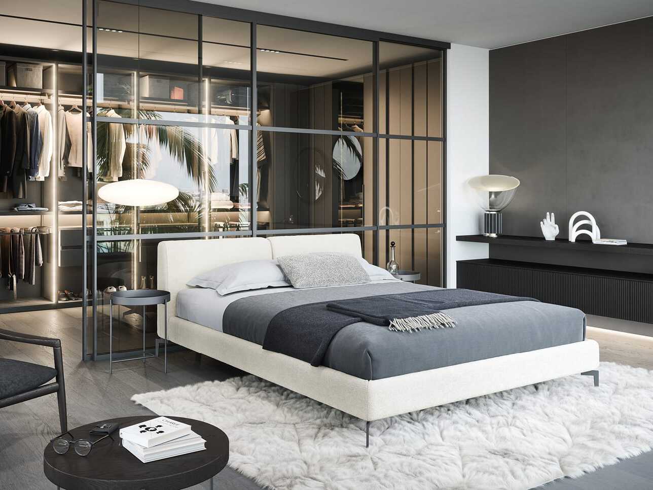 Двуспальная кровать с мягкой тканью Novamobili Night ARCH-00025750 - Вид №3