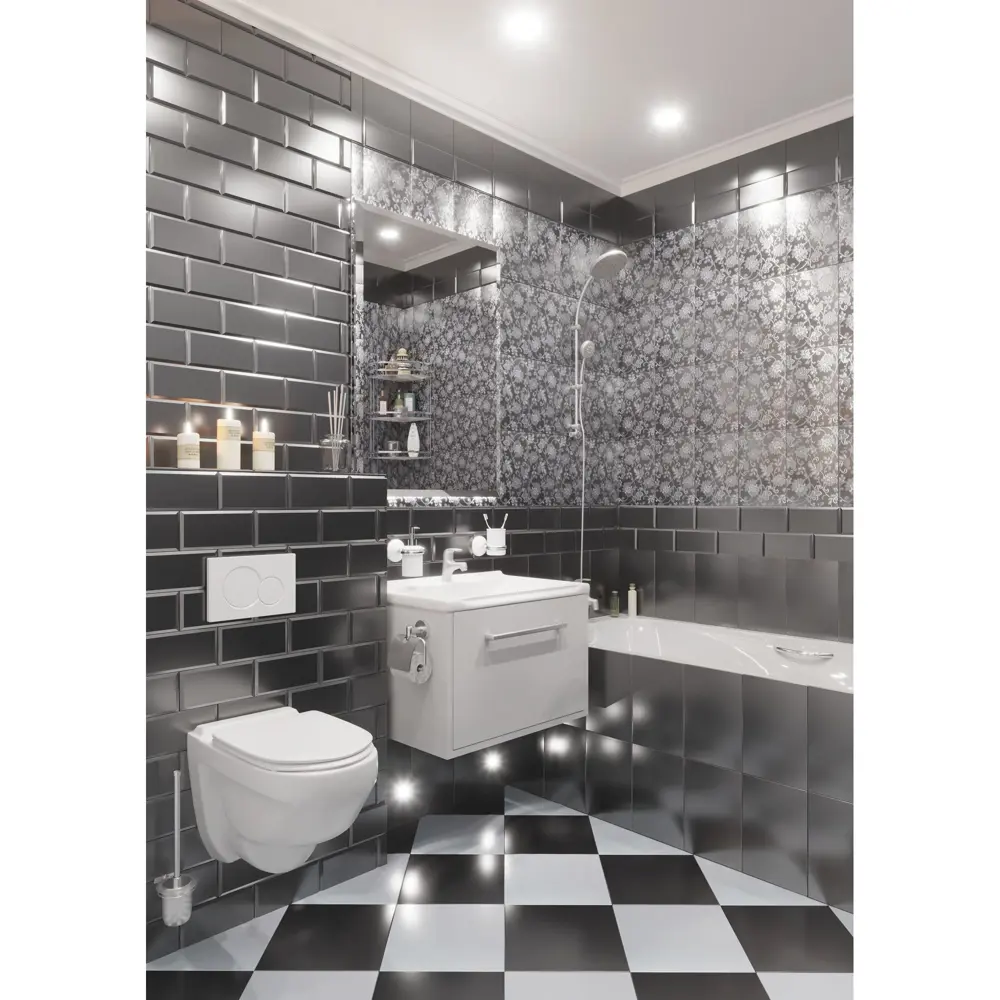 Декор «Аджанта цветы» 20х30 см цвет чёрный 17126371 STLM-2063343 Kerama Marazzi  - Вид №6