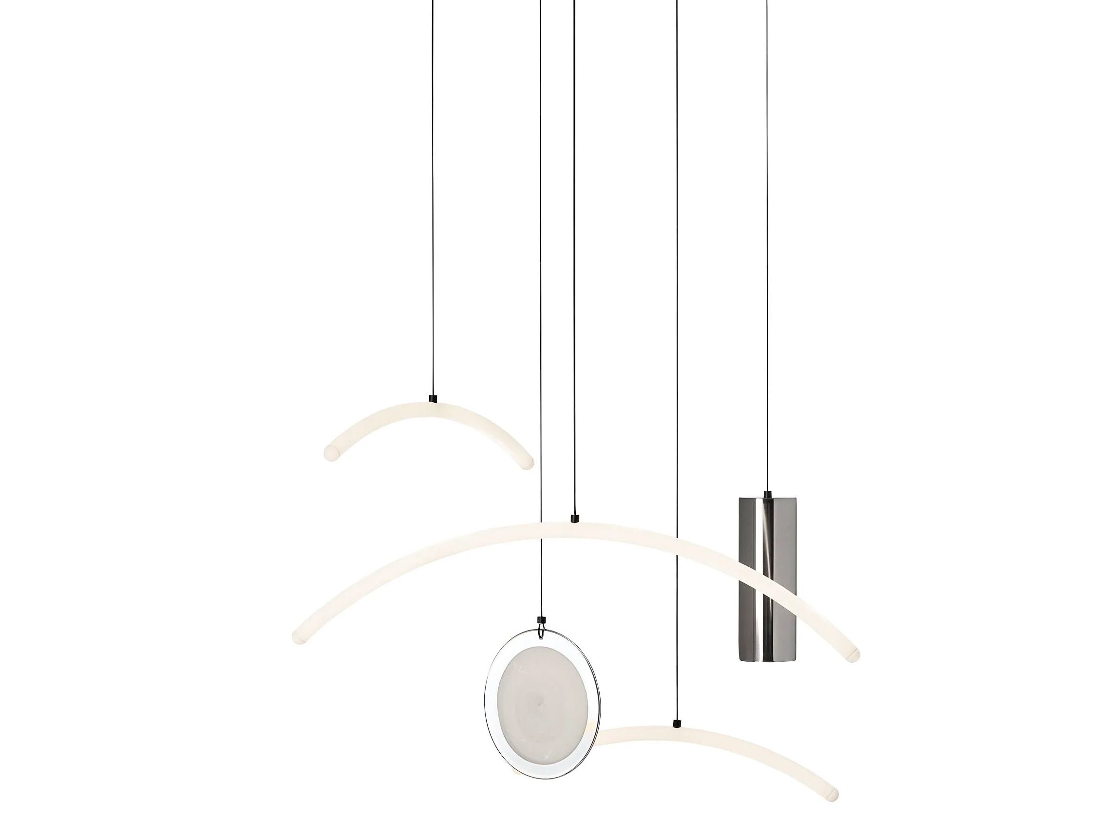 Стеклянный и стальной светодиодный подвесной светильник Pholc DREAM CATCHER ARCH-00107364 - Вид №1