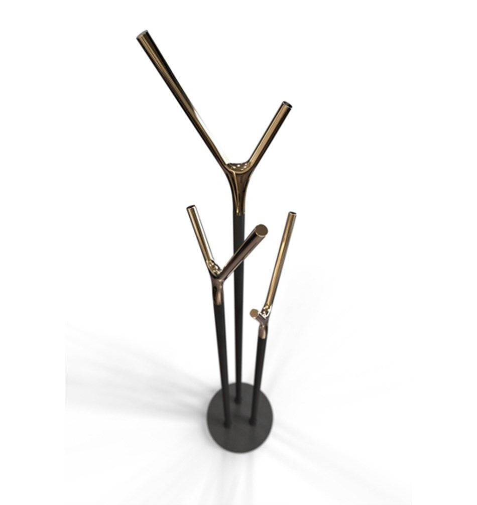 FROST WISHBONE Подставка для прихожей » черный / золотой Сталь Черное золото W1001-GB  - Вид №6