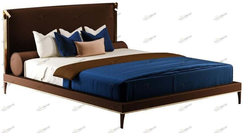 Paolo Castelli Двуспальная кровать из нубука со встроенной подсветкой sun-id-1469970