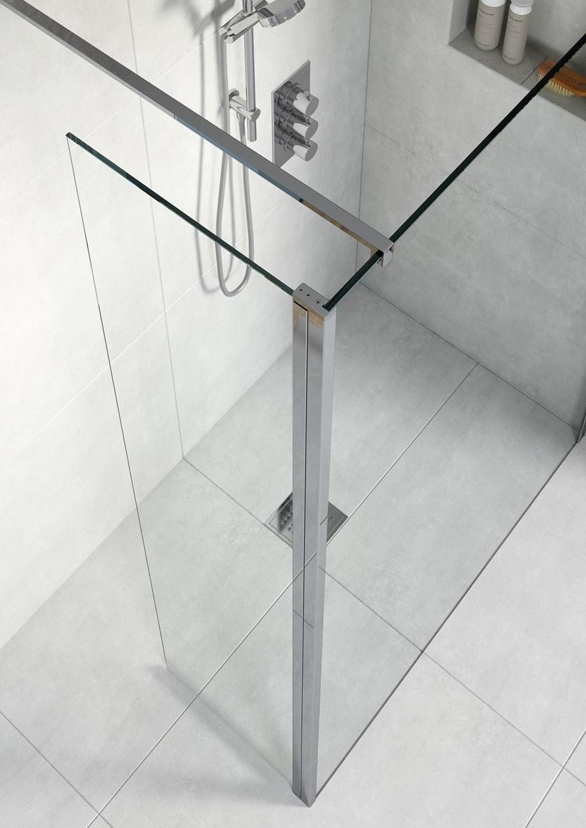 Flair Showers Душевая кабина с двумя стеклянными панелями и стабилизатором поперечной устойчивости Ayo Ayo10mwr70sc - Вид №7