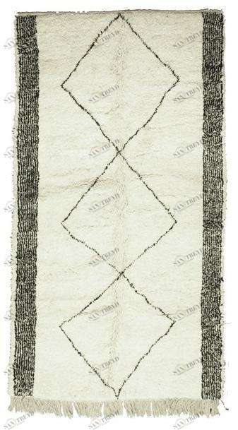 AFOLKI Прямоугольный шерстяной коврик с геометрическими мотивами Beni ourain Taa1067be