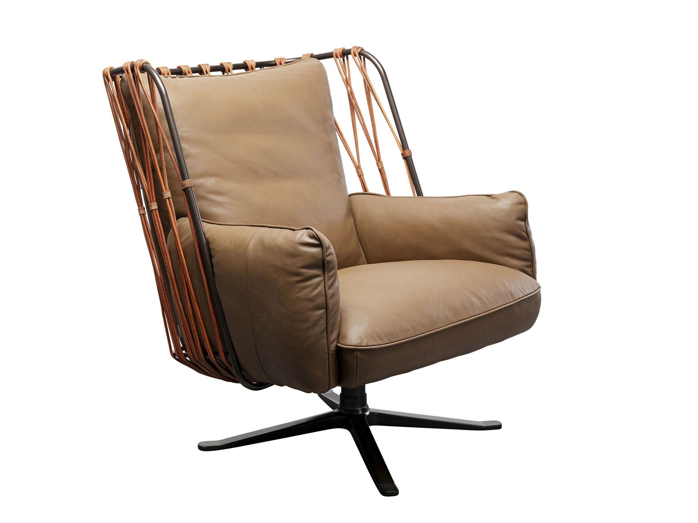 Кожаное вращающееся кресло с подлокотниками KARE Design PARADISO ARCH-00119923