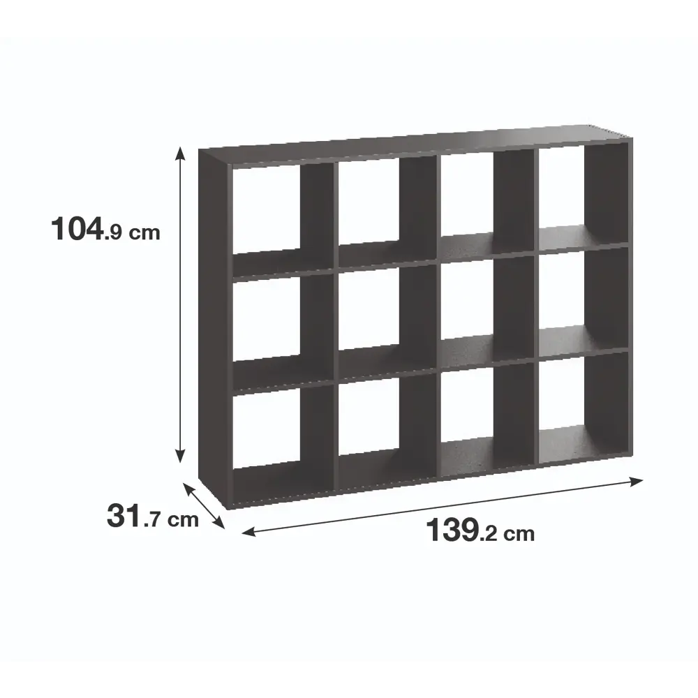 Стеллаж Spaceo KUB 12 секций 104.9x139.2x31.7 см ЛДСП цвет графит 82731893 STLM-2190569  - Вид №1
