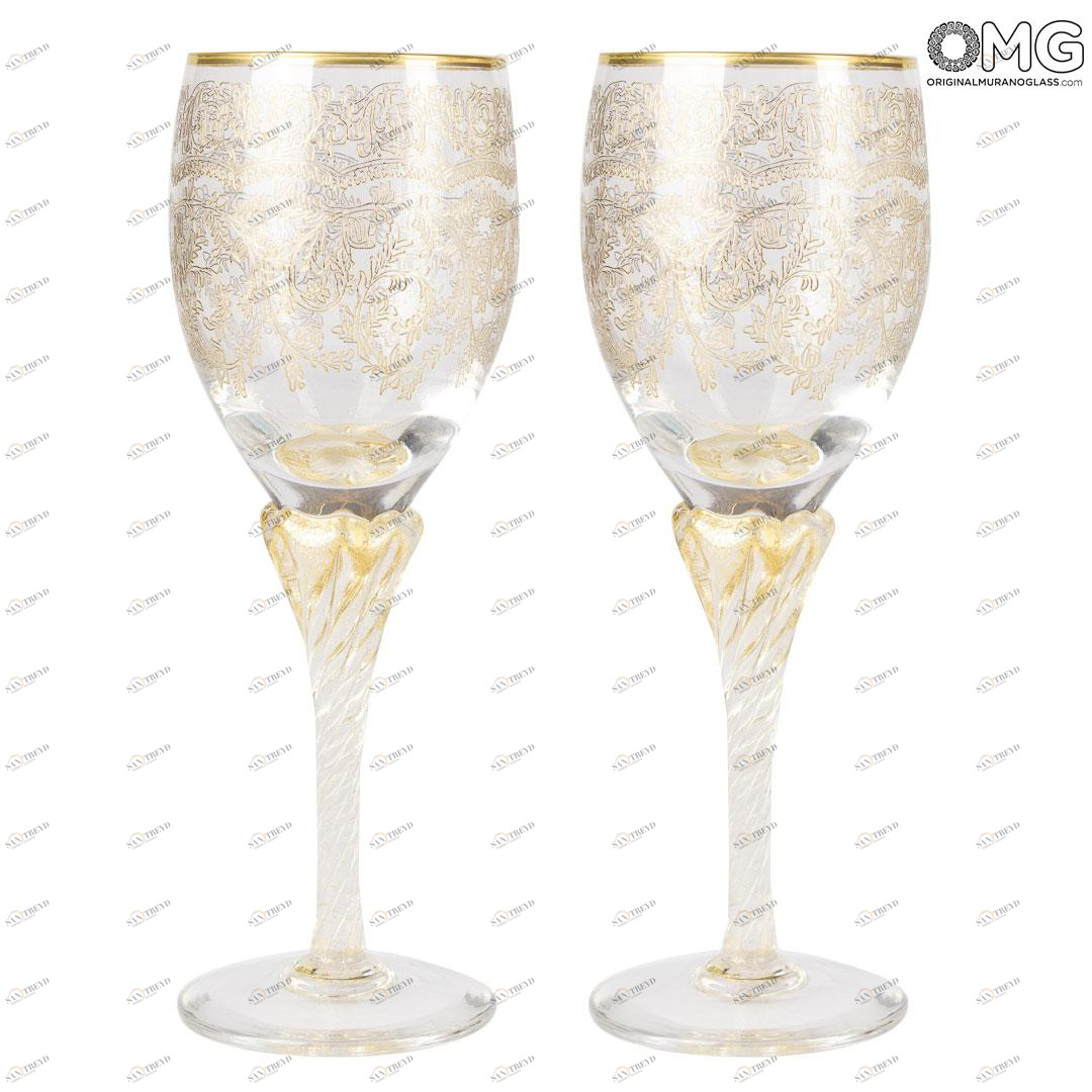 4290 ORIGINALMURANOGLASS Бокалы для вина - набор из 2 бокалов - муранское стекло OMG 7 см 