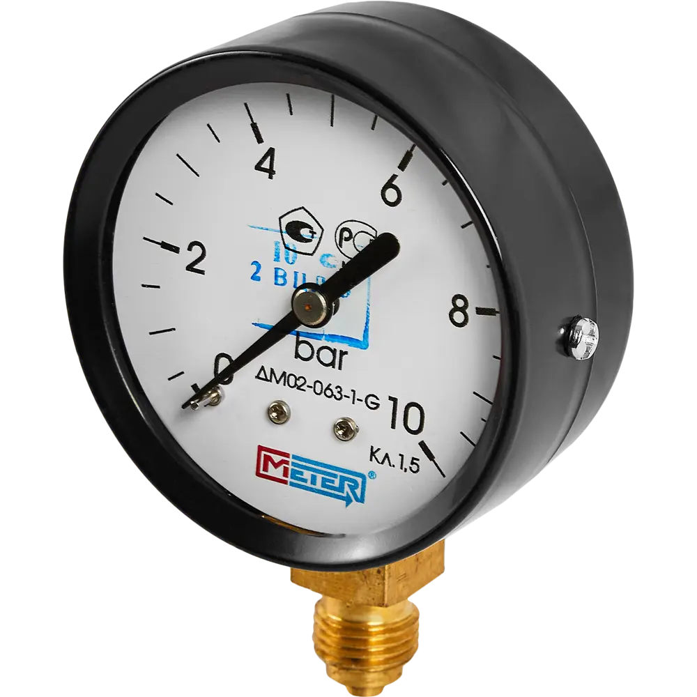 Манометр радиальный Метер 63 мм 10 бар 1/4" STLM-2195371 - Вид №1