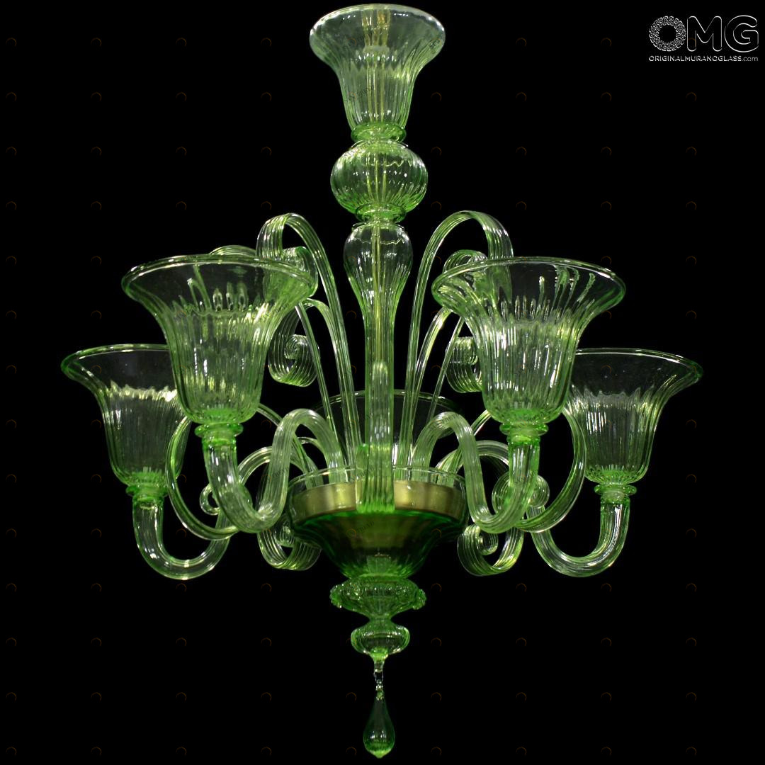2566 ORIGINALMURANOGLASS Люстра Фоскари зелёная - Пастораль - муранское стекло OMG  см 