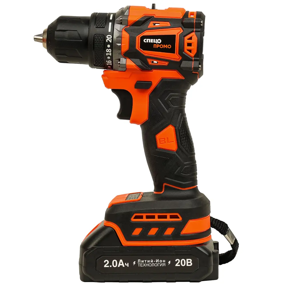 Дрель-шуруповерт аккумуляторная бесщеточная Спец Промо БДА-20-ПБ (4196), 20 В Li-ion 2x2 Ач STLM-2101925 - Вид №3