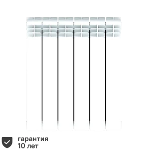 Радиатор секционный Rifar Base 500/100 биметалл 6 секций нижнее правое подключение цвет белый