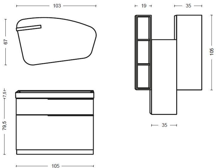 Mobiltesino Отдельная лакированная тумба под умывальник с зеркалом Fly sun-id-1453977 - Вид №4