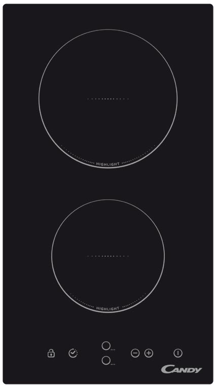 CDH 30 Домино, 30 см, электрическая, стеклокерамика, сенсорное управление, черная Candy Santreyd 