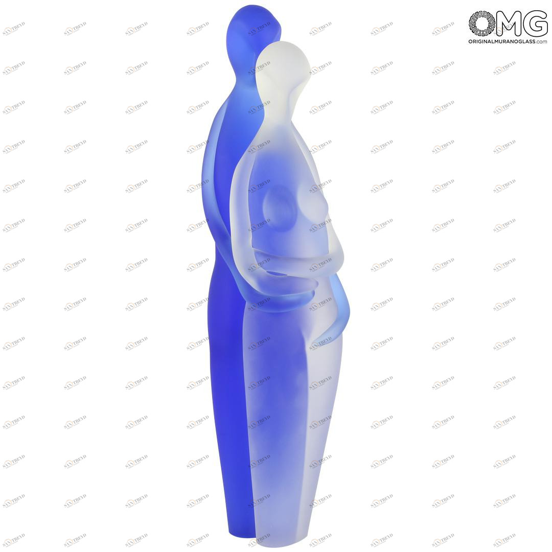 3912 ORIGINALMURANOGLASS Скульптура Объятие влюбленных - Матовое стекло - муранское стекло OMG 14 см 