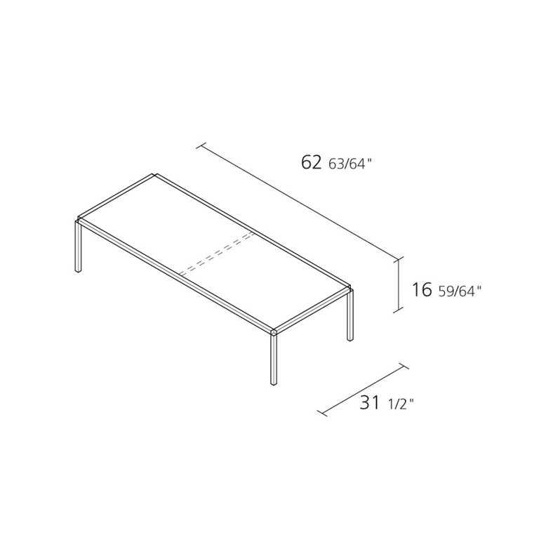 Alias Прямоугольный стеклянный журнальный столик Tavolo zero sun-id-1393946 - Вид №2