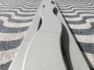 Metalco Стол для общественных мест со встроенными скамейками Stile molecular concrete