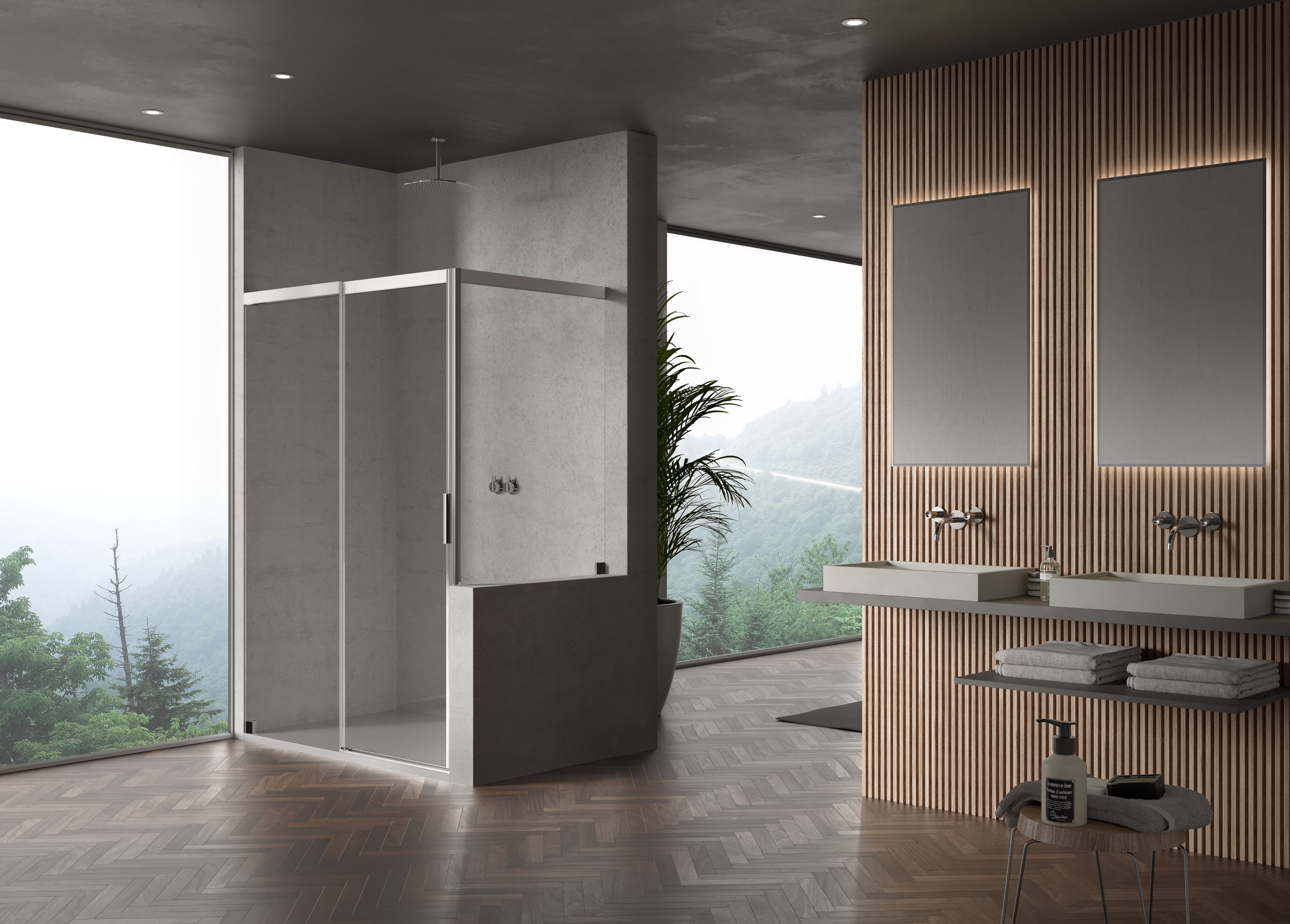 Алюминиевая и стеклянная душевая кабина с раздвижной дверью DUKA вода 5000 ARCH-00073626 - Вид №2