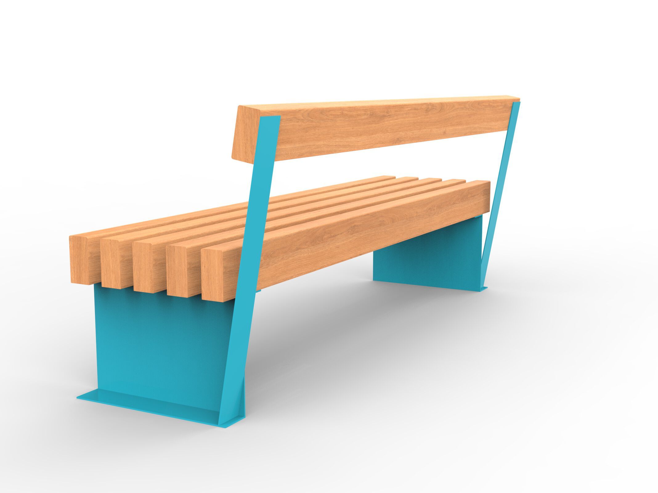 Стальная и деревянная скамья со спинкой CITYSì FASSA ARCH-00093108 - Вид №2