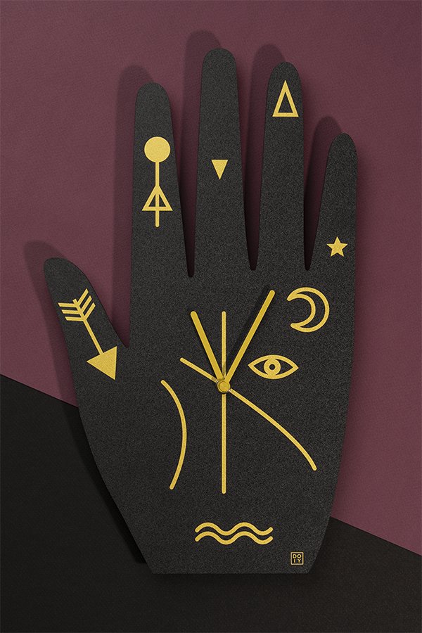 Часы настенные черное Mystic Time Hand DOIY  00-3894916 Черный  - Вид №3