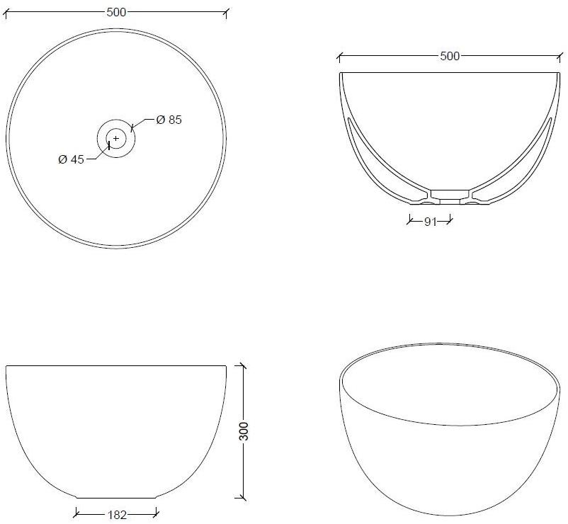 32180101,32160101 Накладная раковина на столешницу  овальная Alice Ceramica UNICA - Вид №9