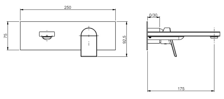 Однорычажный настенный смеситель для раковины без слива Rubinetterie Frattini Gintonic ARCH-00131555 - Вид №9