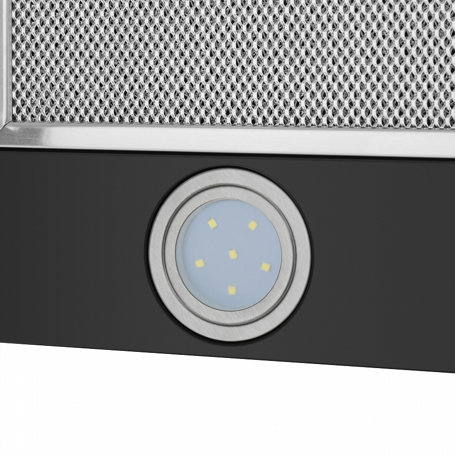 VS LIGHT 60 BLACK Вытяжка vs light 60 черный/ • тип: встраиваемая • цвет: черный • управление: колыбельное • ширина, мм: 600 • полная потребляемая мощность, вт: 140• количество скоростей: 2 • максимальная производительность, м3/ч: 480• диаметр воздуховода Santreyd  - Вид №12