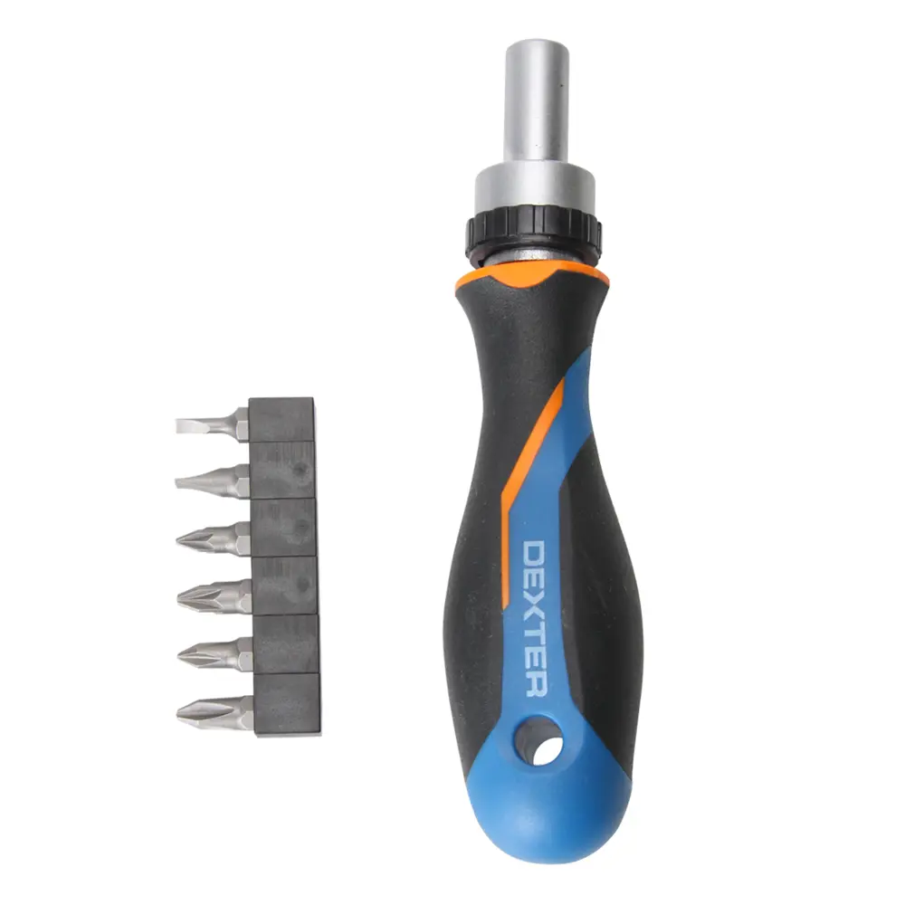 Универсальная отвертка Dexter с реверсивным механизмом и 6 битами 18147465 STLM-0009572 - Вид №1