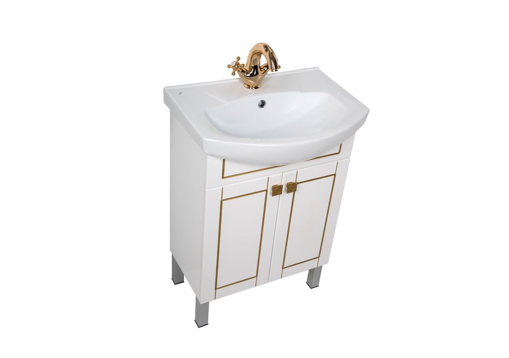 Мебель для ванной Aquanet Честер 60 белый/золото 00186335 - Вид №3