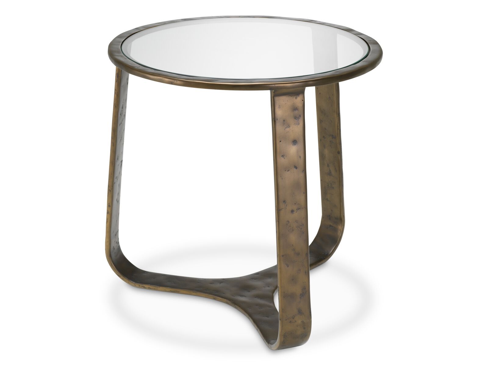 Круглый стеклянный и металлический журнальный столик Eichholtz Cambronne ARCH-00017343