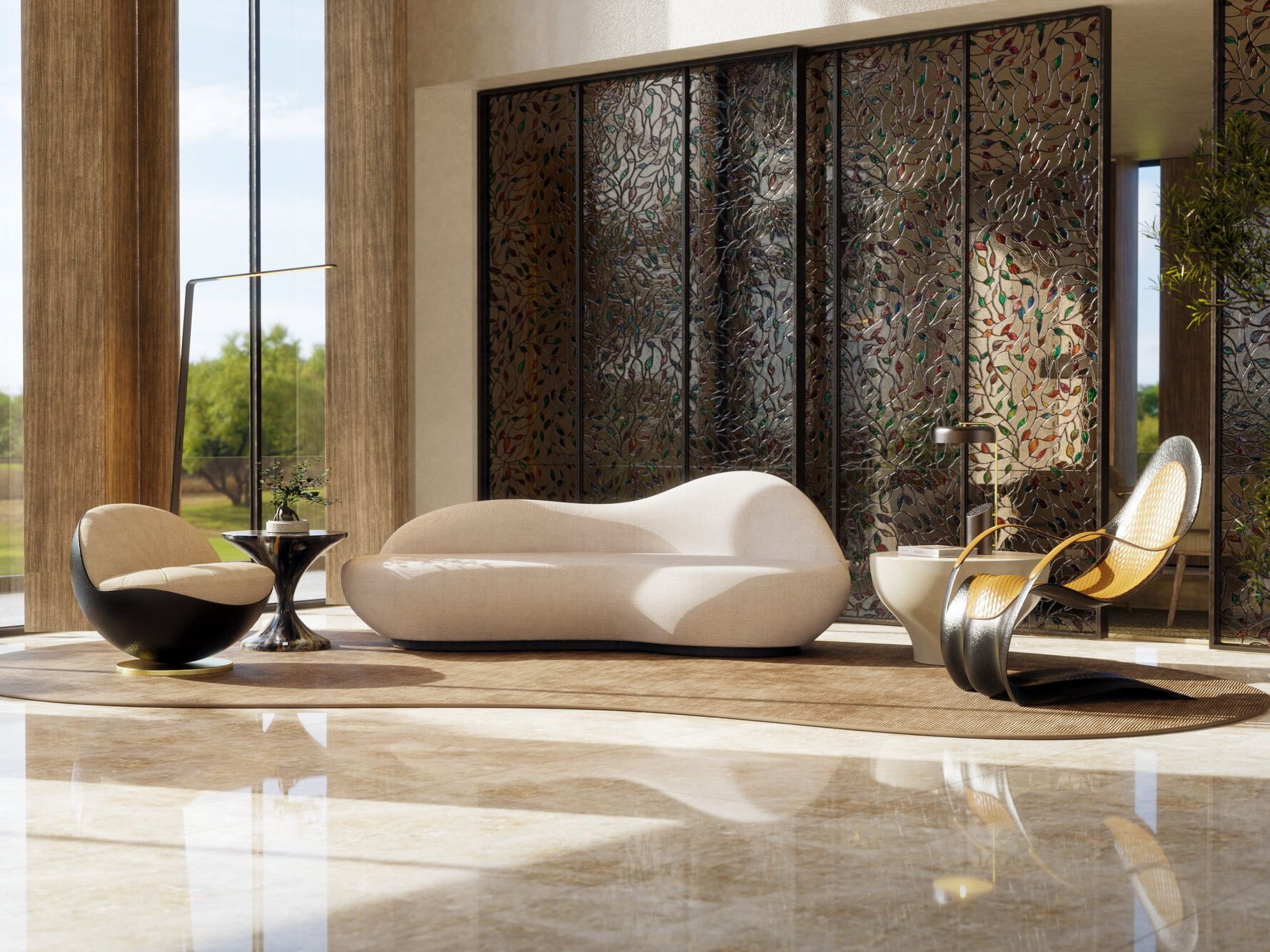 Стекловолокно консольное кресло с подлокотниками GANSK FLEX ARCH-00061809 - Вид №7