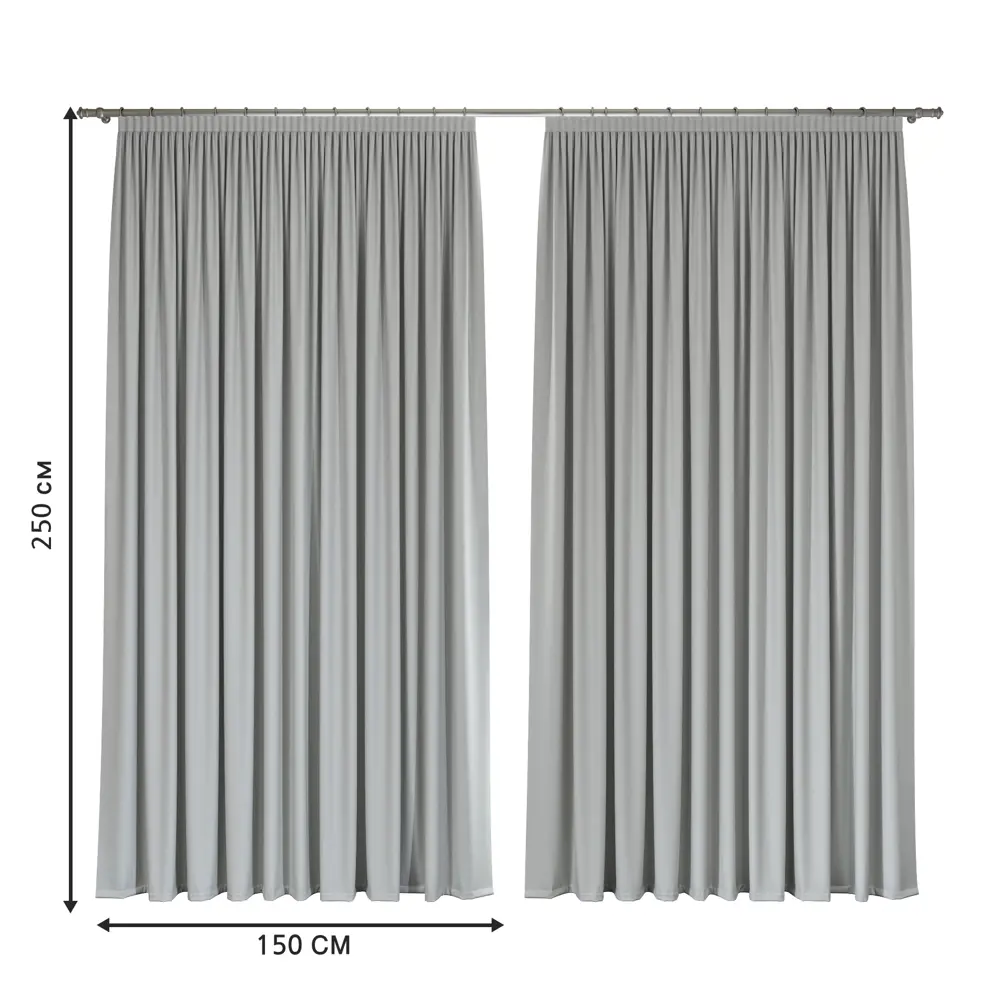 Штора Miamoza Dark блэкаут светло-серая 150x250 см на ленте 89420197 STLM-1566236 - Вид №2